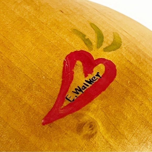 Norwegian Folk Art Hand-Painted Wooden Spoon Girl Bonnet Tree Chicks Signed - Picture 8 of 16